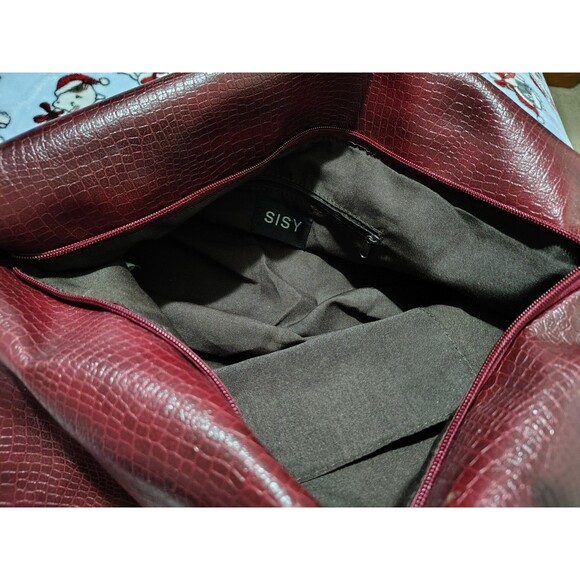 SISY Large Handbag Burgundy Zip Pockets Nwt - Picture 15 of 15